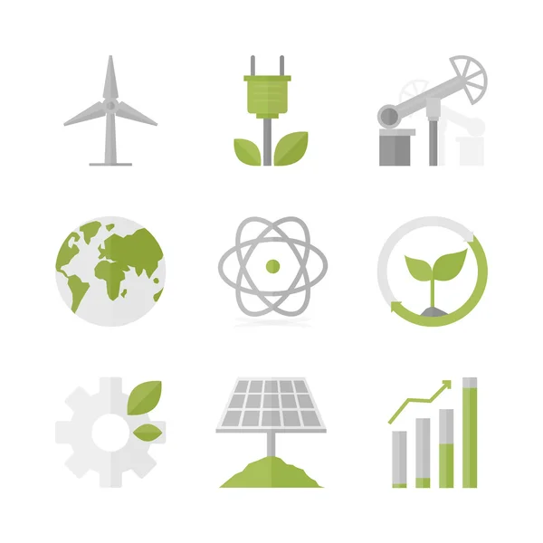 Development and green production  icons — Stock Vector