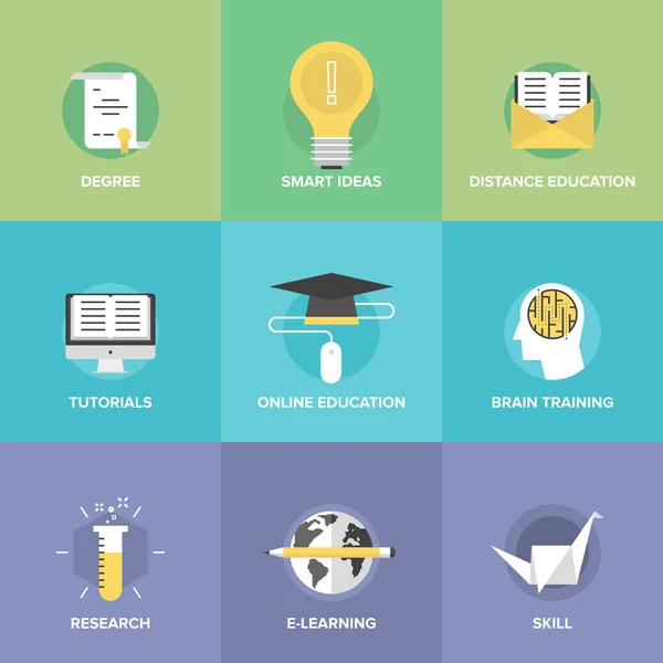 Online education  icons set — Stock Vector