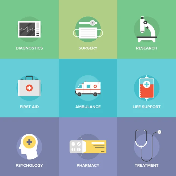 Icônes de soins de santé et de médecine — Image vectorielle