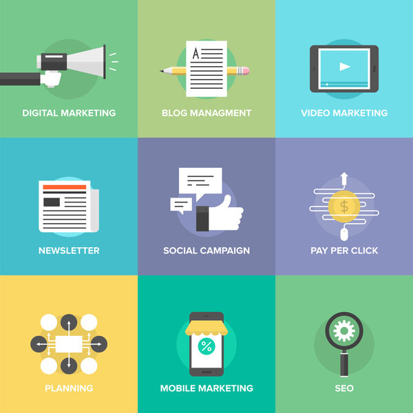 Иконки маркетинга социальных сетей