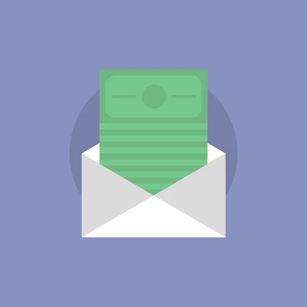 Mail met geld pictogram — Stockvector