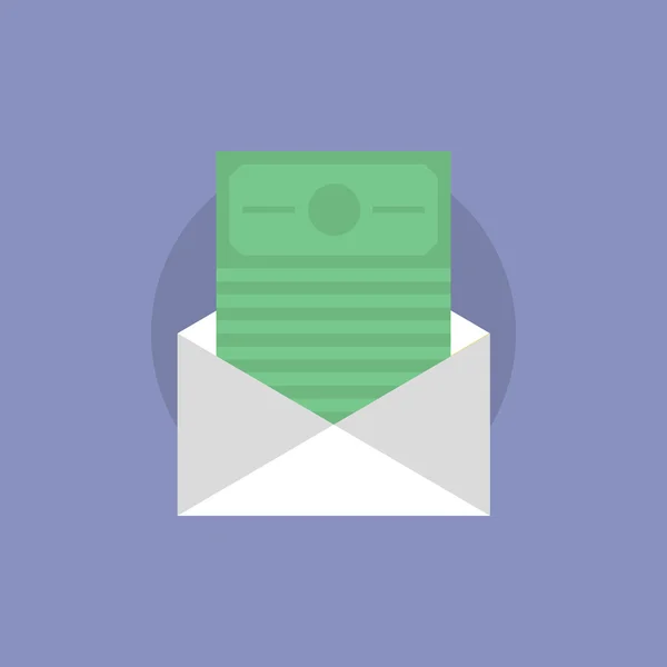 Correo con icono de dinero — Vector de stock