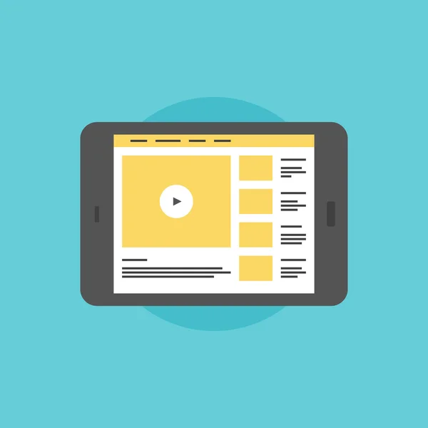 Online video på digital Tablet PC-ikonen — Stock vektor