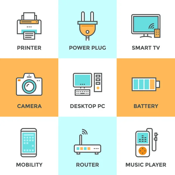 Ícones eletrônicos e dispositivos —  Vetores de Stock