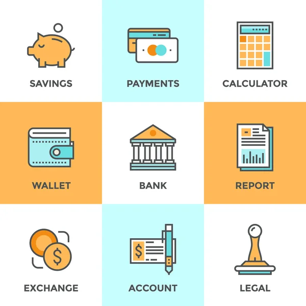 Conjunto de iconos de finanzas y dinero — Vector de stock