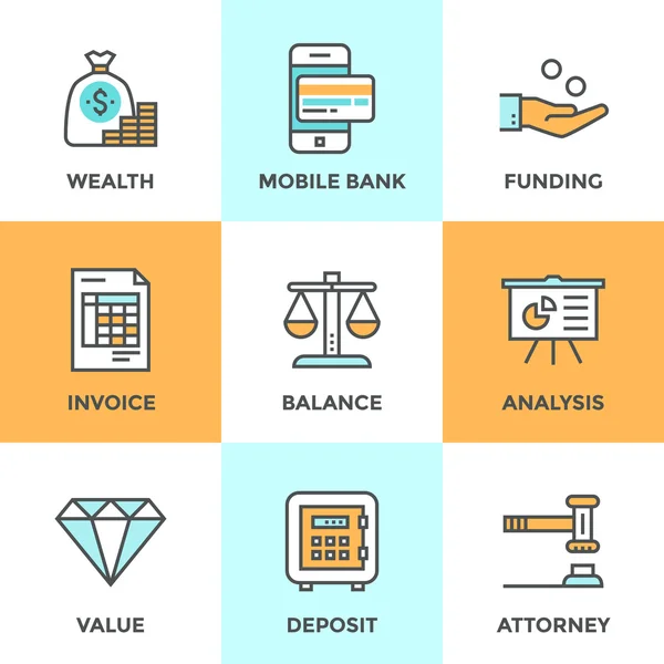 Ícones bancários e de financiamento —  Vetores de Stock