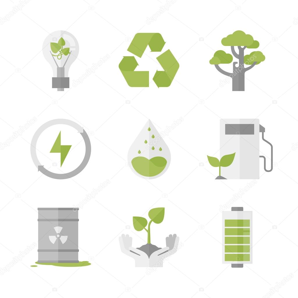 Clean energy and ecology   icons