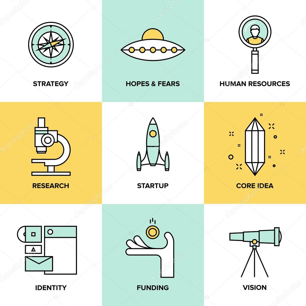 Startup key elements  icons