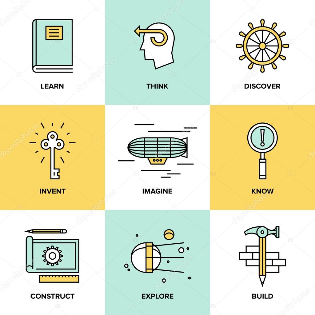 Creative thinking and invention  icons