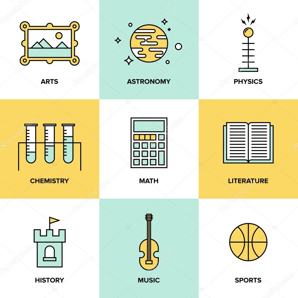 Education subjects  icons