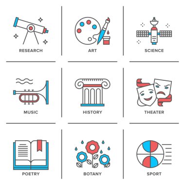 Eğitim konuları Icons set