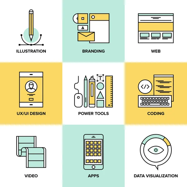 Iconos de Diseño y Desarrollo Web — Vector de stock