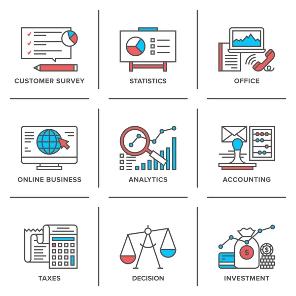 Bedrijfs- en financiële iconen — Stockvector