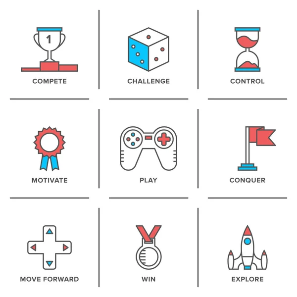 Competitive advantage  icons — Stock Vector