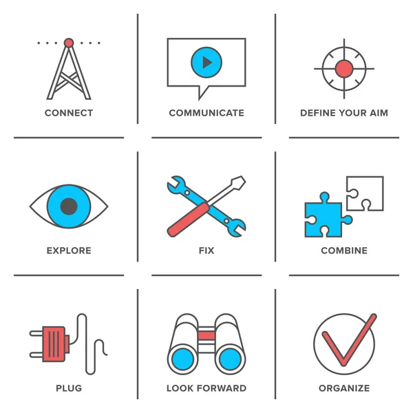 Technical service  icons set — Stock Vector