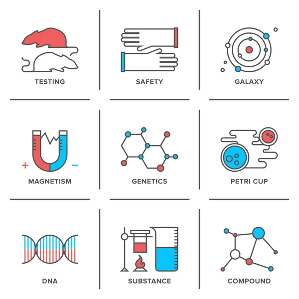 Genetics and lab   icons — Stock Vector