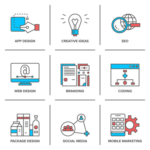 Web design and  marketing  icons