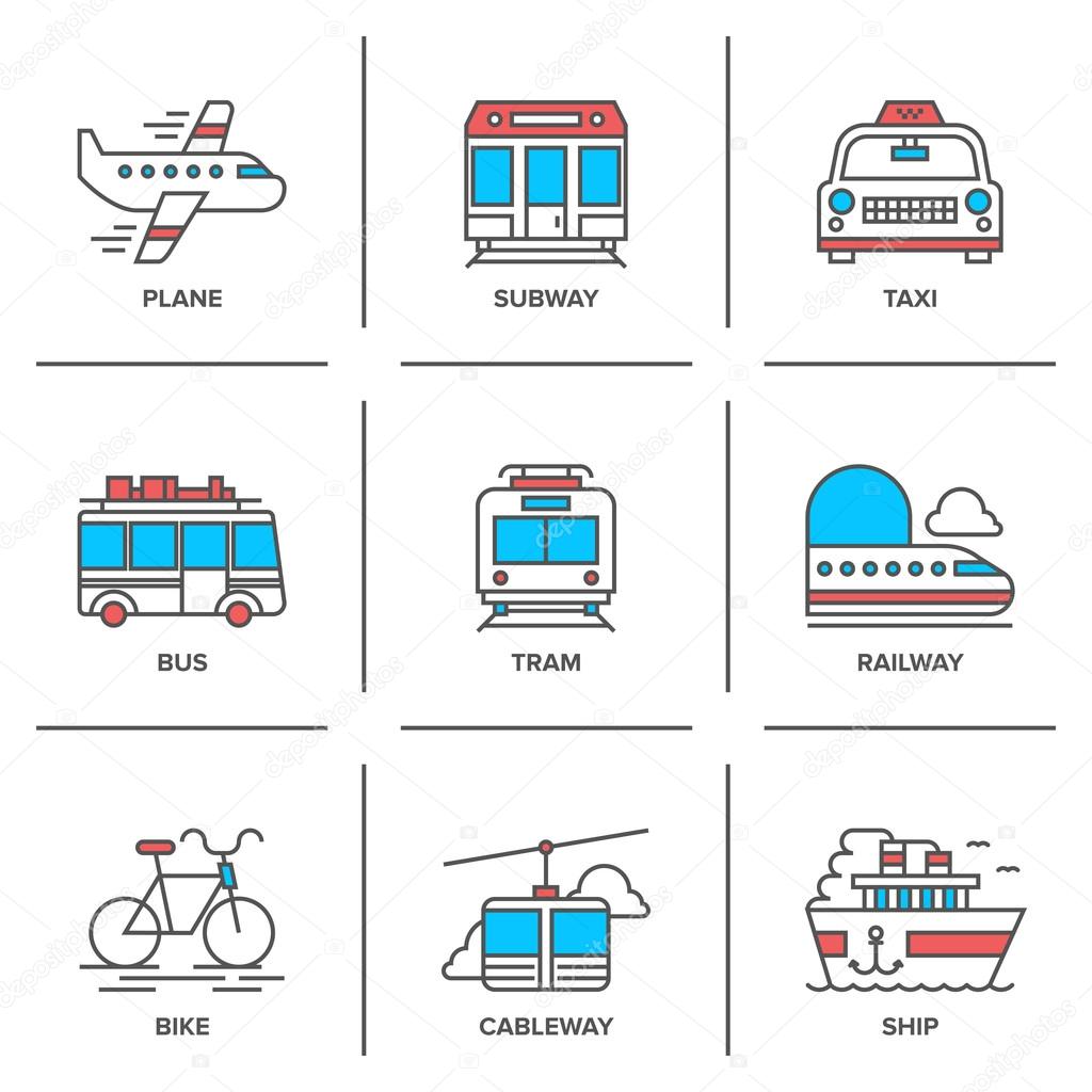 Transportation  icons set