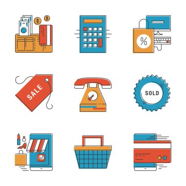 E-ticaret ve Finans Icons set