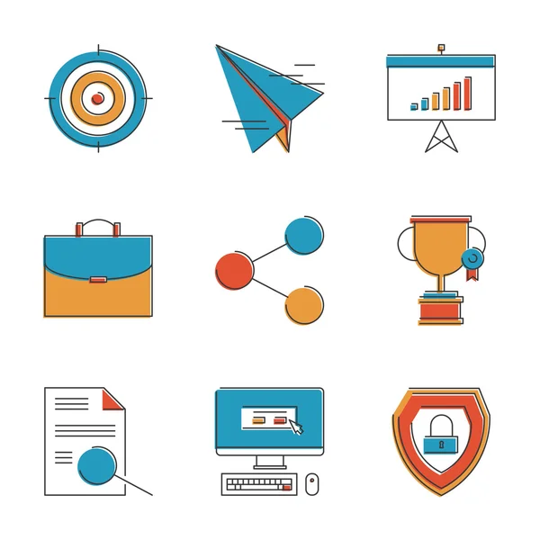 Business planning  icons set — Stock Vector