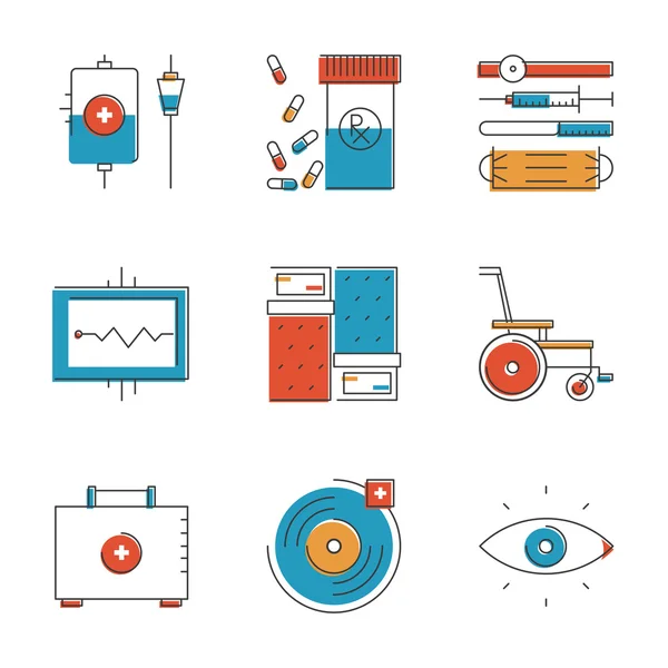 Medical and healthcare  icons — Stock Vector