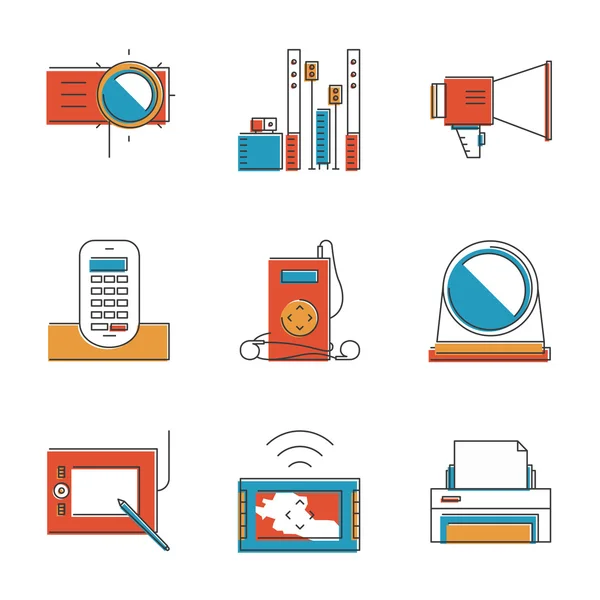 Iconos de dispositivos electrónicos — Vector de stock
