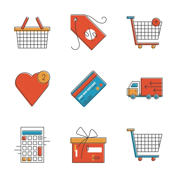 Shopping articoli icone — Vettoriale Stock