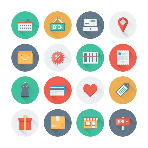 Shopping and market   icons — Stock Vector