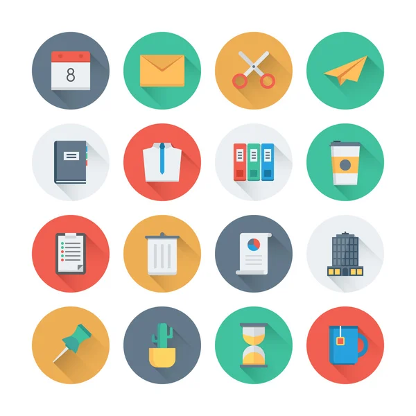 Business and office flat icons set — Stock Vector © bloomua 35417827