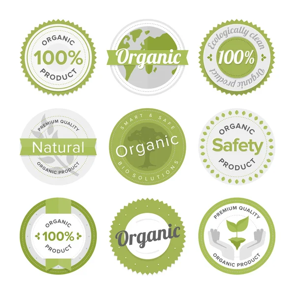 Etiquetas de productos ecológicos naturales — Vector de stock