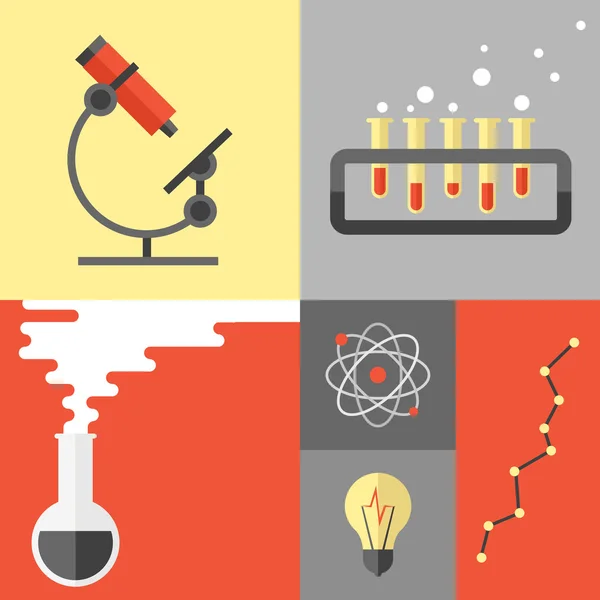 Recherche scientifique et illustration de chimie — Image vectorielle