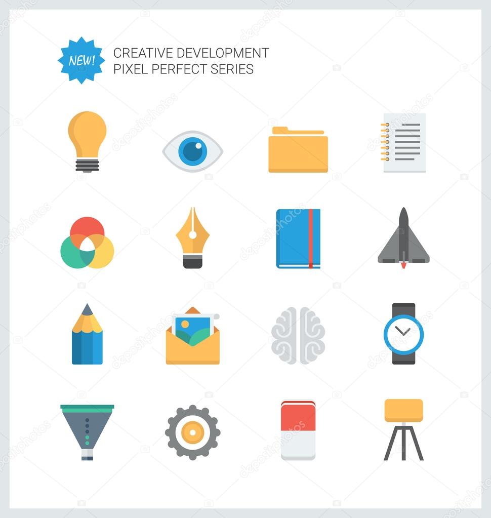 creative development flat icons
