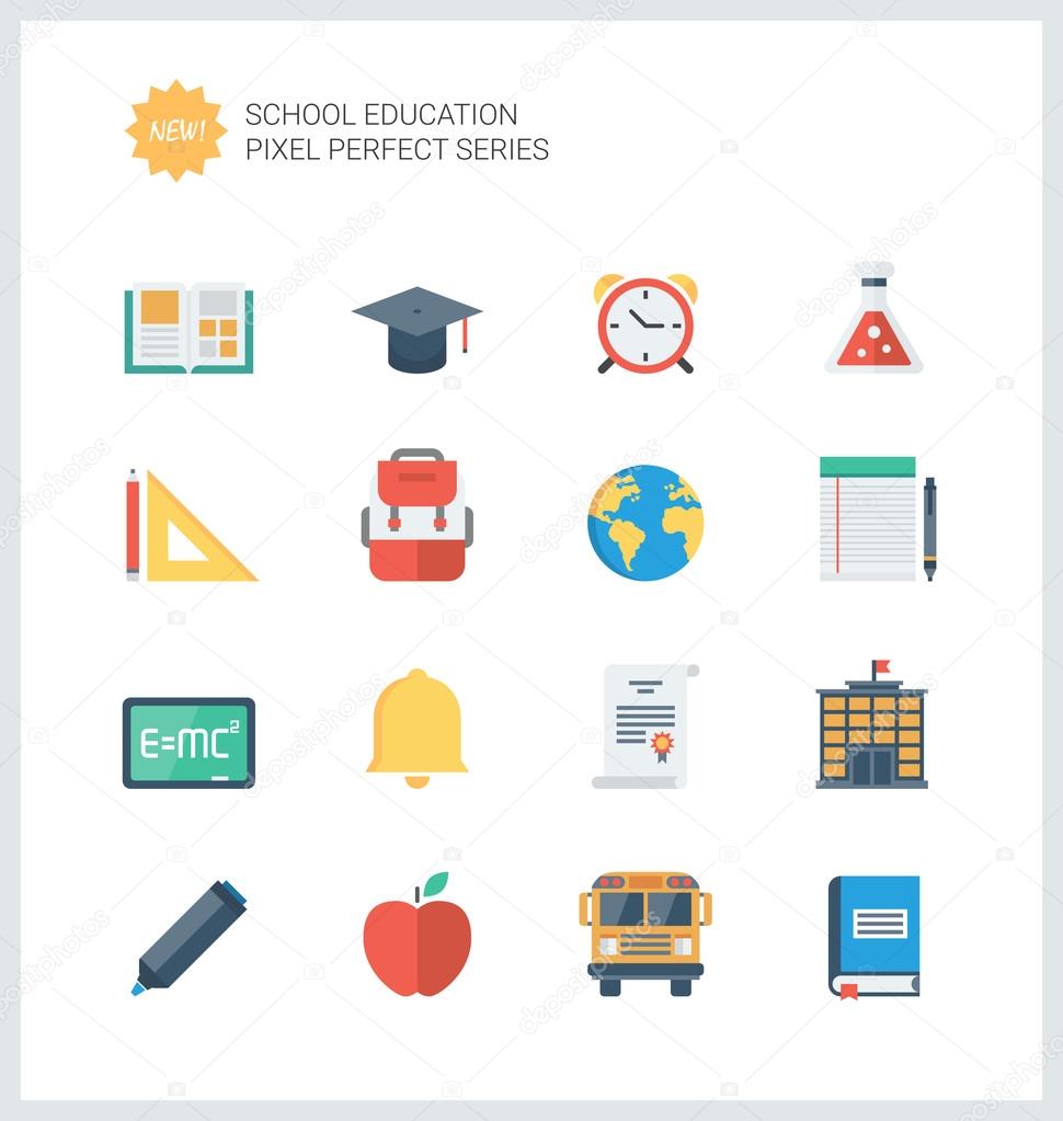 education items  icons set
