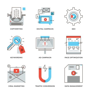 Dijital kampanya geliştirme simgeler