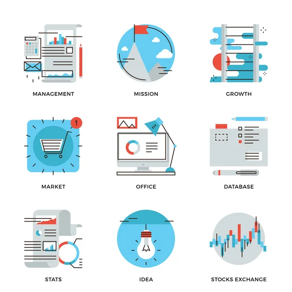 Iconos modernos de gestión empresarial — Archivo Imágenes Vectoriales