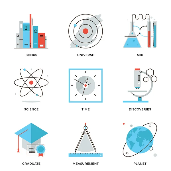 Icônes de la science et découverte — Image vectorielle