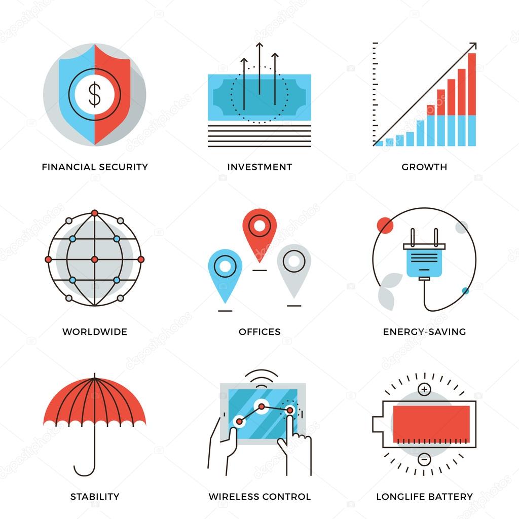 Global business elements  icons