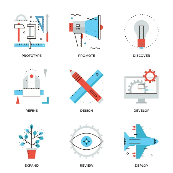 Iconos de servicios de diseño de productos — Archivo Imágenes Vectoriales