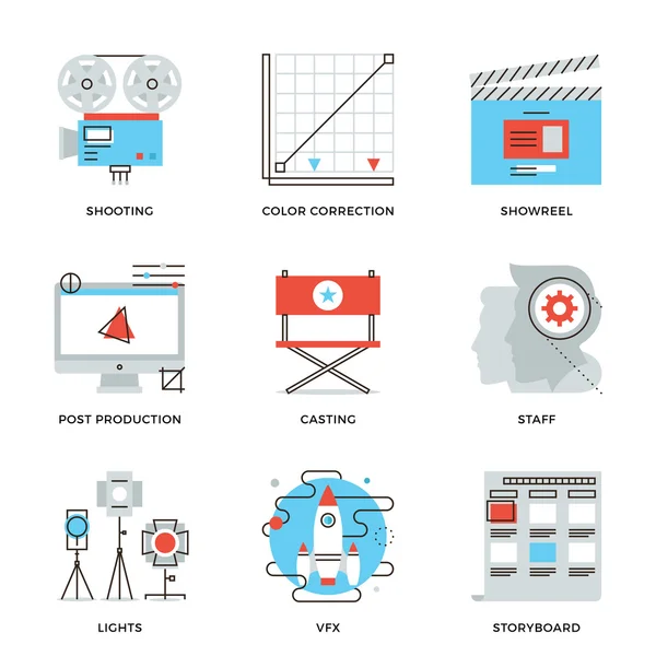 Film and video production  icons Stock Illustration