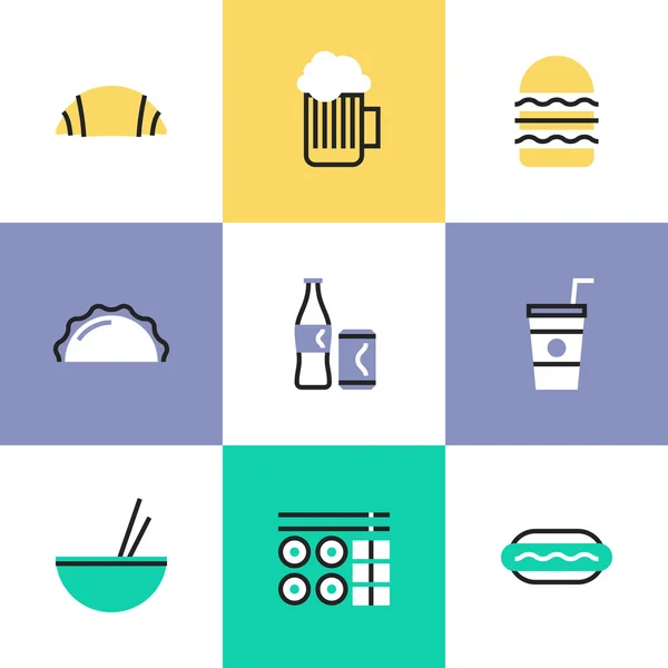 Food and drinks  icons — Stock Vector