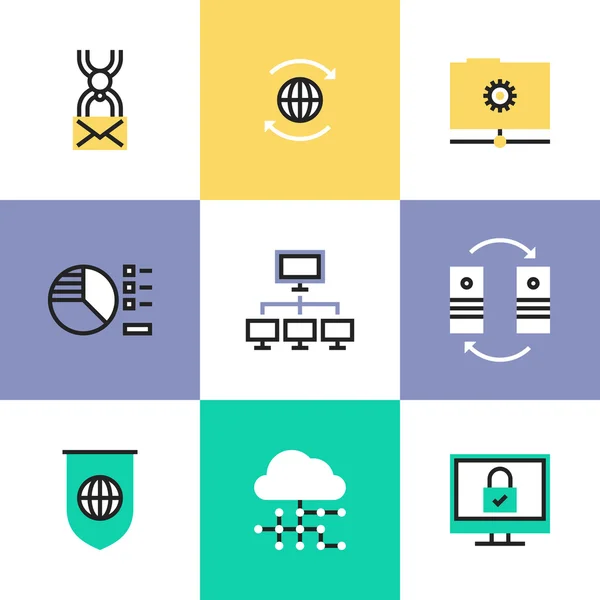Iconos globales de tecnología de datos — Vector de stock