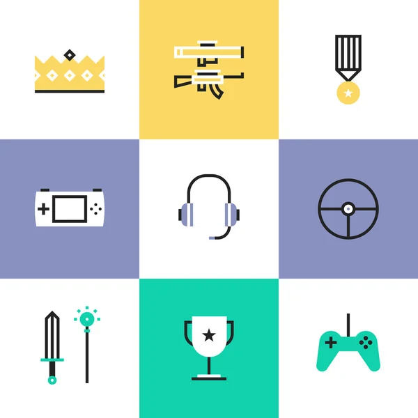 Indie gaming elements  icons — Stock Vector