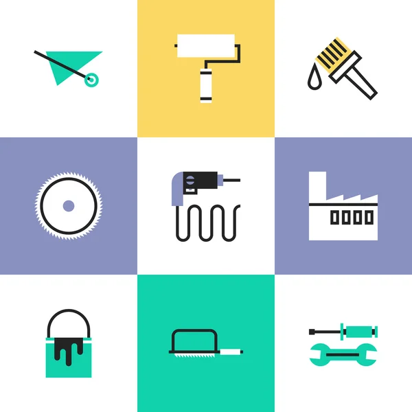 Construction instruments  icons set — Stock Vector