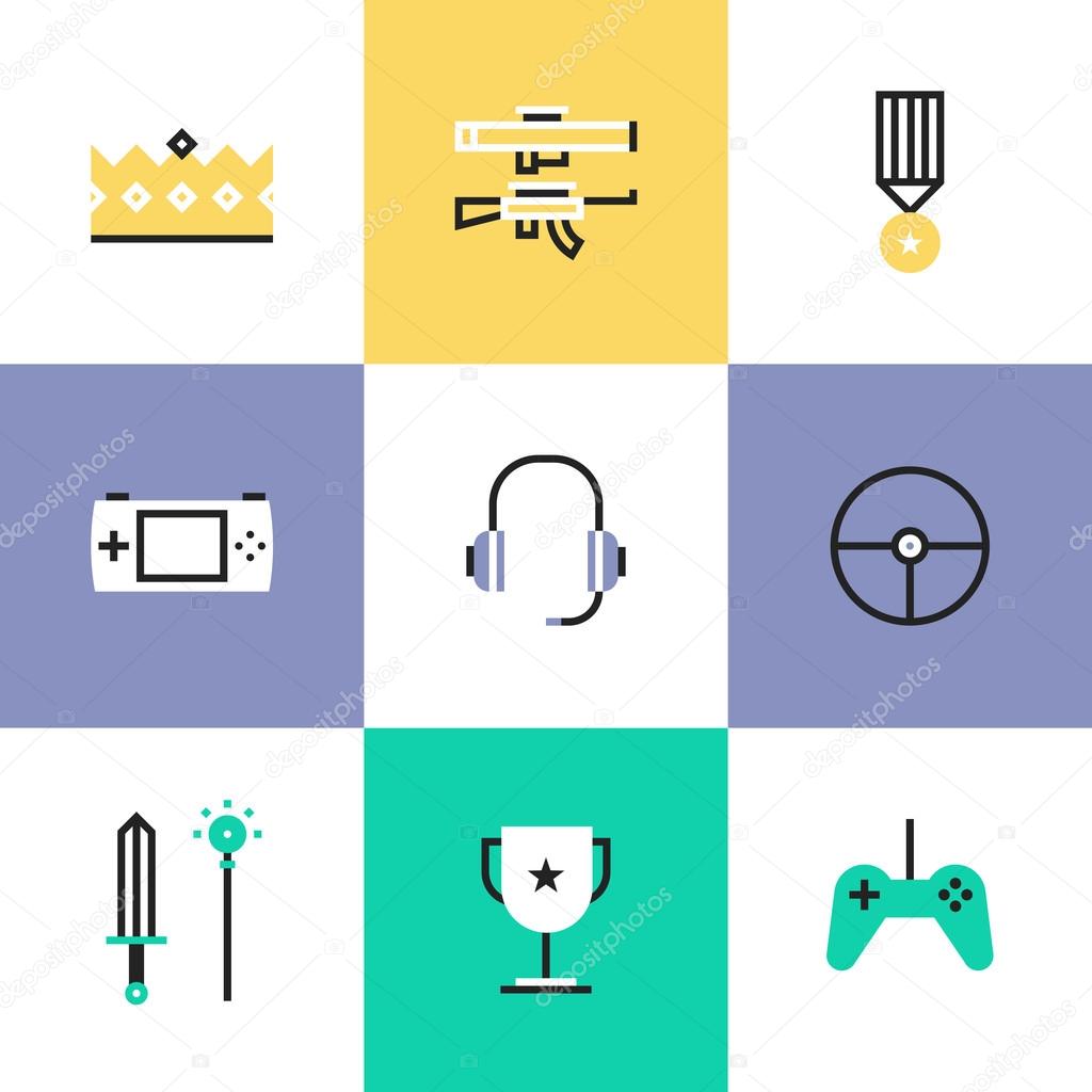 Indie gaming elements  icons