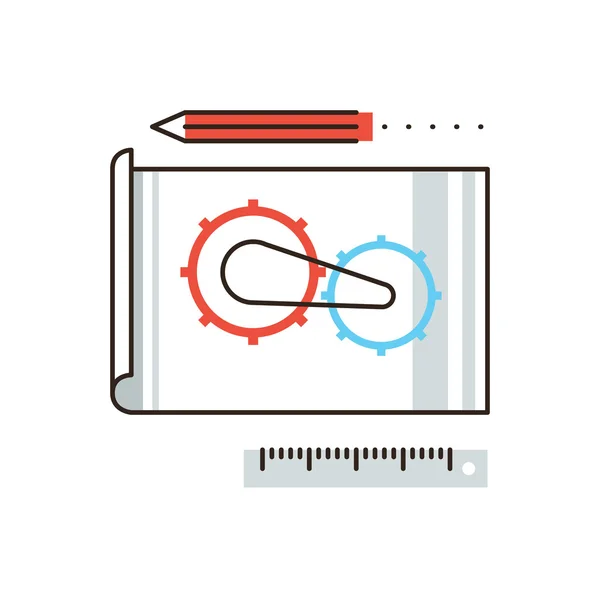 Engineering pictogram concept ontwikkelen — Stockvector