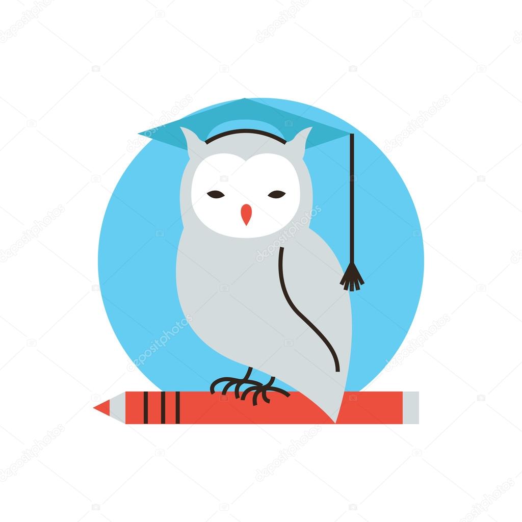 Wisdom owl  icon concept