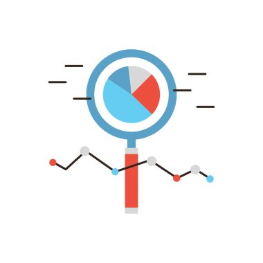 Market analysis flat line icon clipart