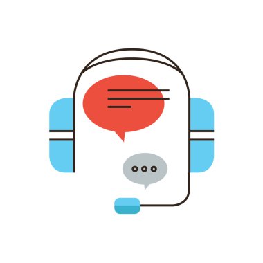 Yardım Arama hizmeti düz simgesi