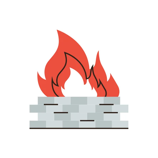 Firewall Schutz Flachzeile Symbol — Stockvektor