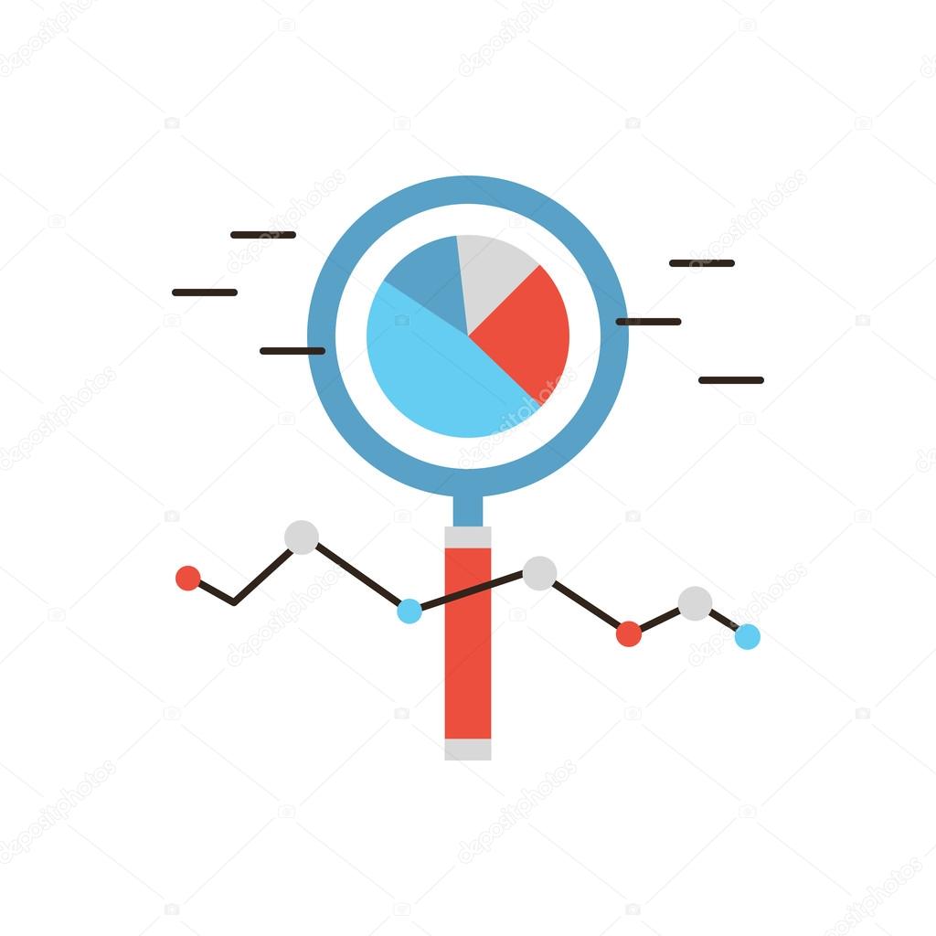 Market analysis flat line icon